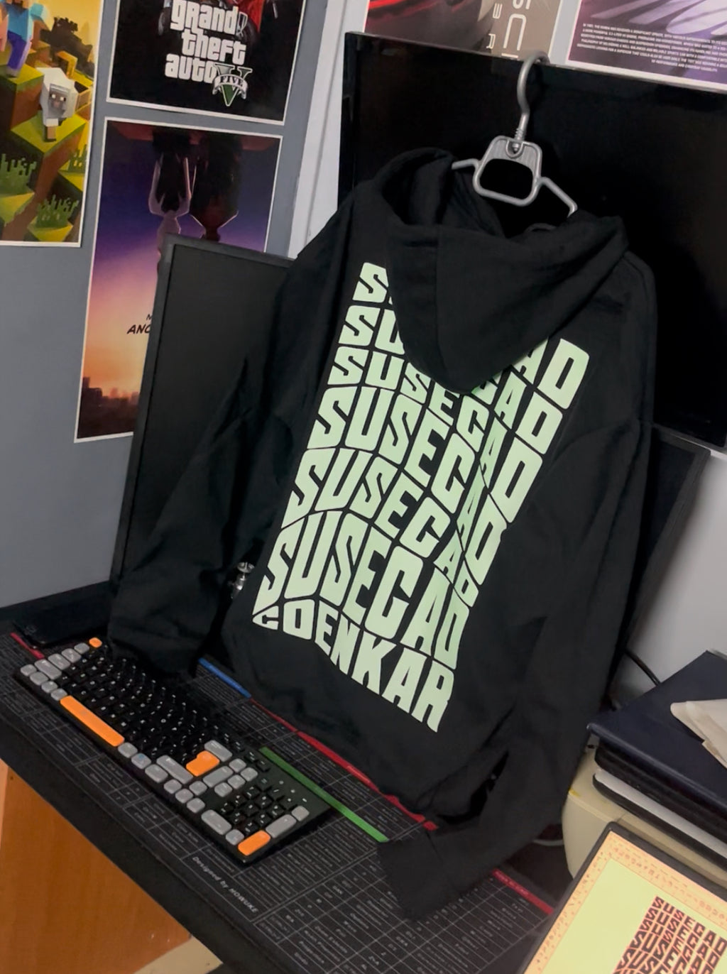 Susegad glow in the dark drop shoulder hoodie